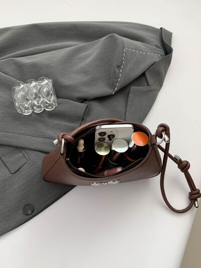 Bow PU Leather Knotted Strap Handbag - MARIGOLD
