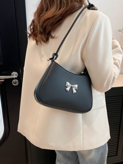 Bow PU Leather Knotted Strap Handbag - MARIGOLD