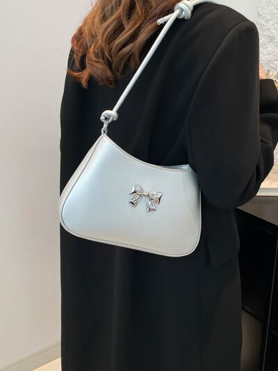 Bow PU Leather Knotted Strap Handbag - MARIGOLD