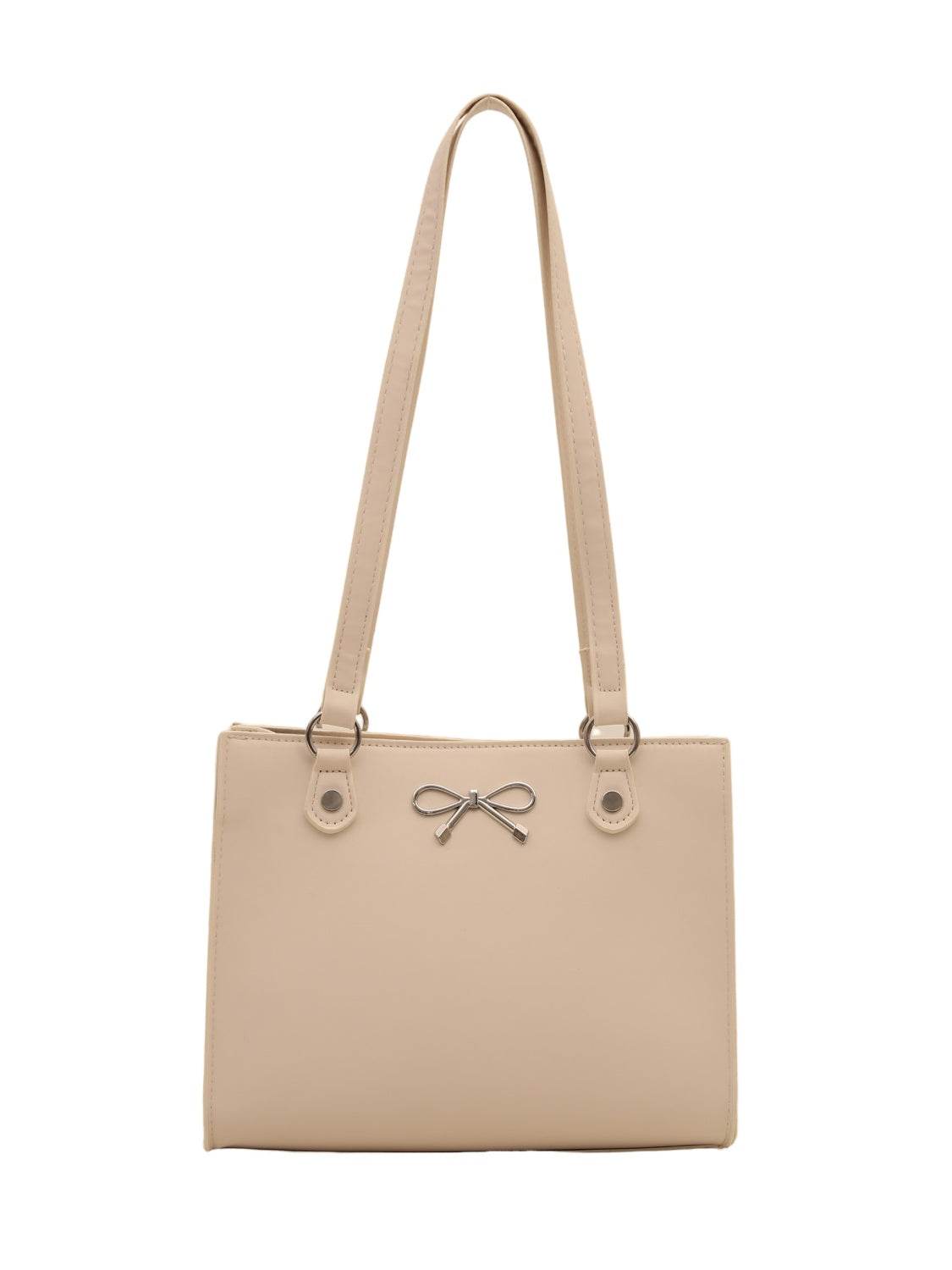 Bow PU Leather Shoulder Bag - MARIGOLD