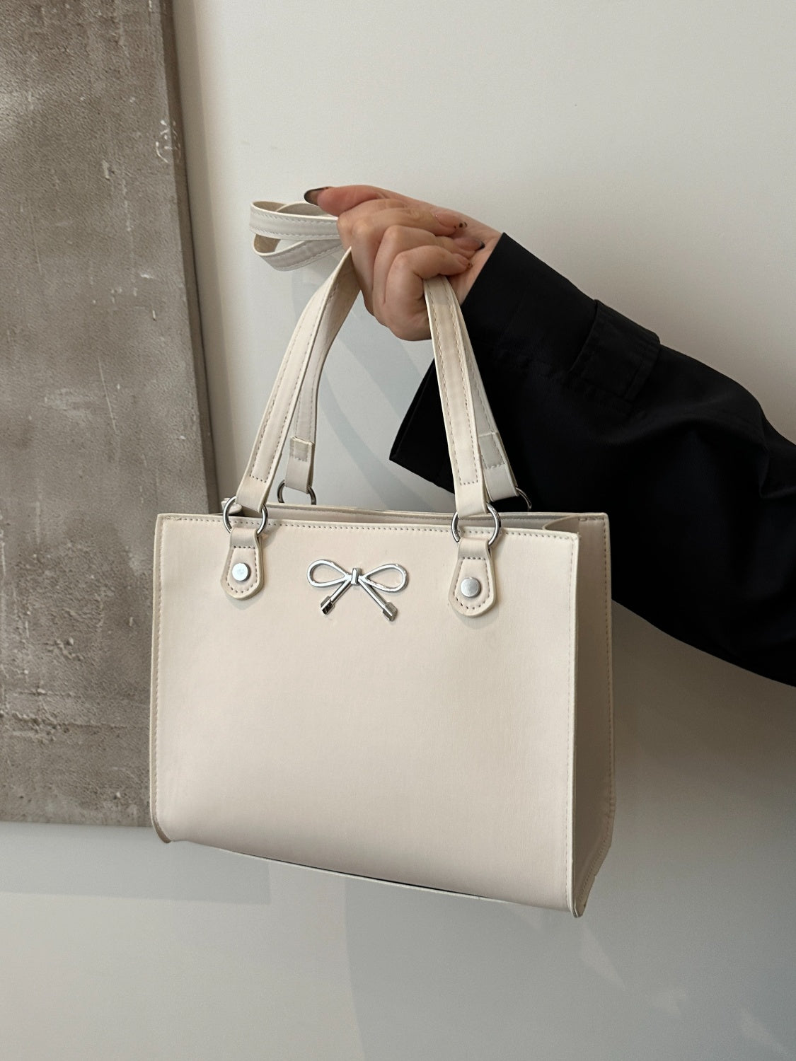 Bow PU Leather Shoulder Bag - MARIGOLD
