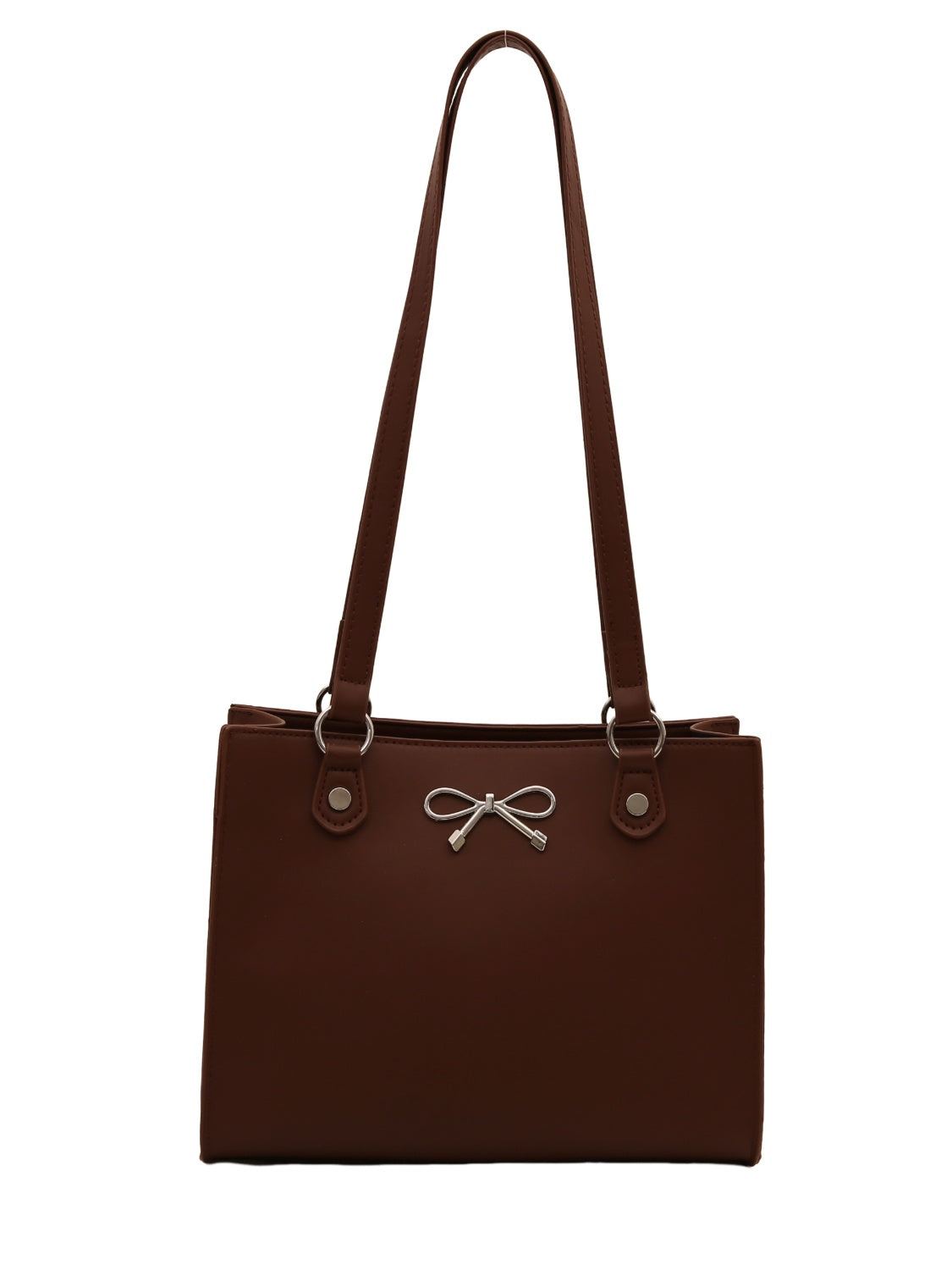 Bow PU Leather Shoulder Bag - MARIGOLD