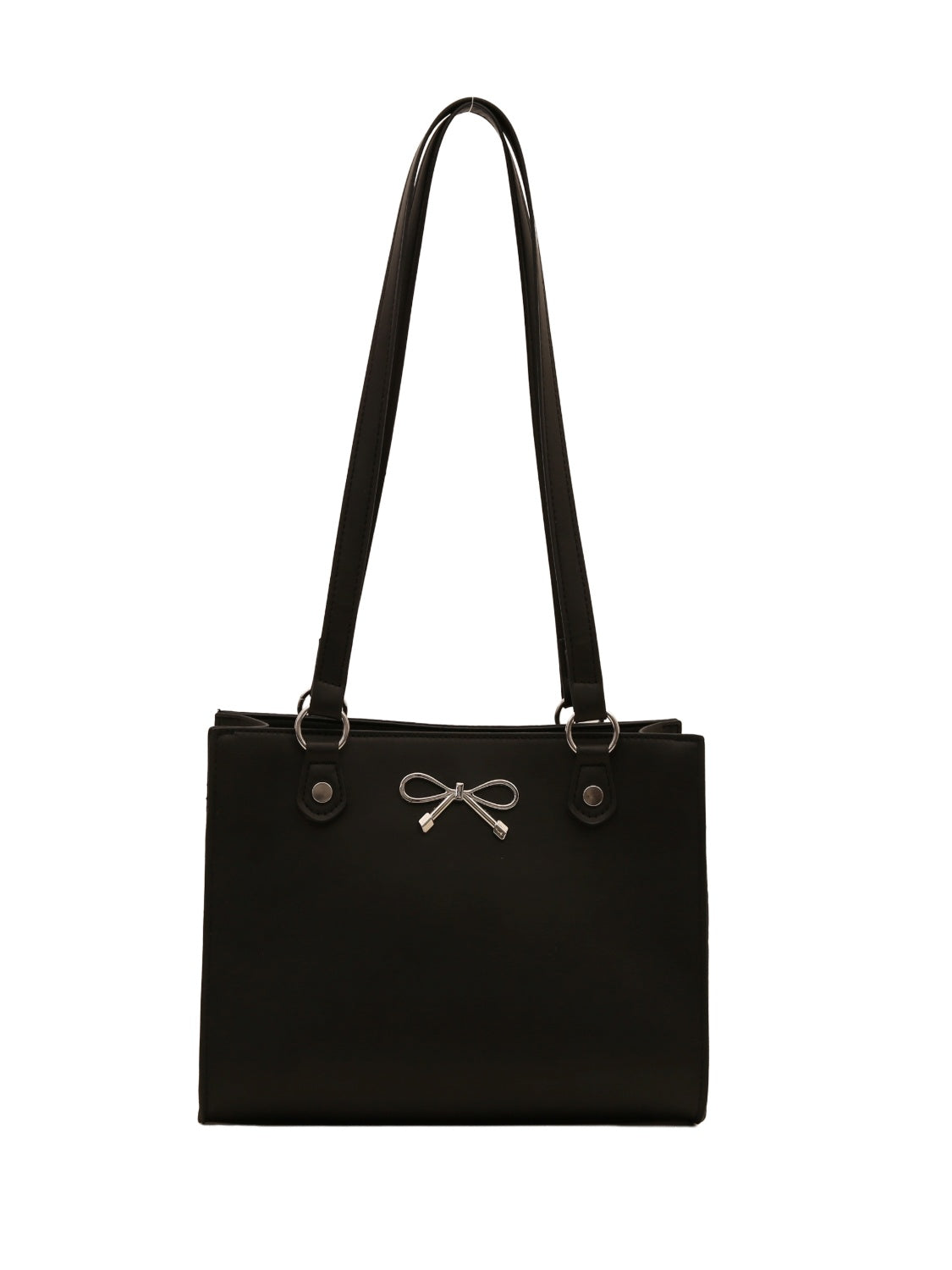 Bow PU Leather Shoulder Bag - MARIGOLD