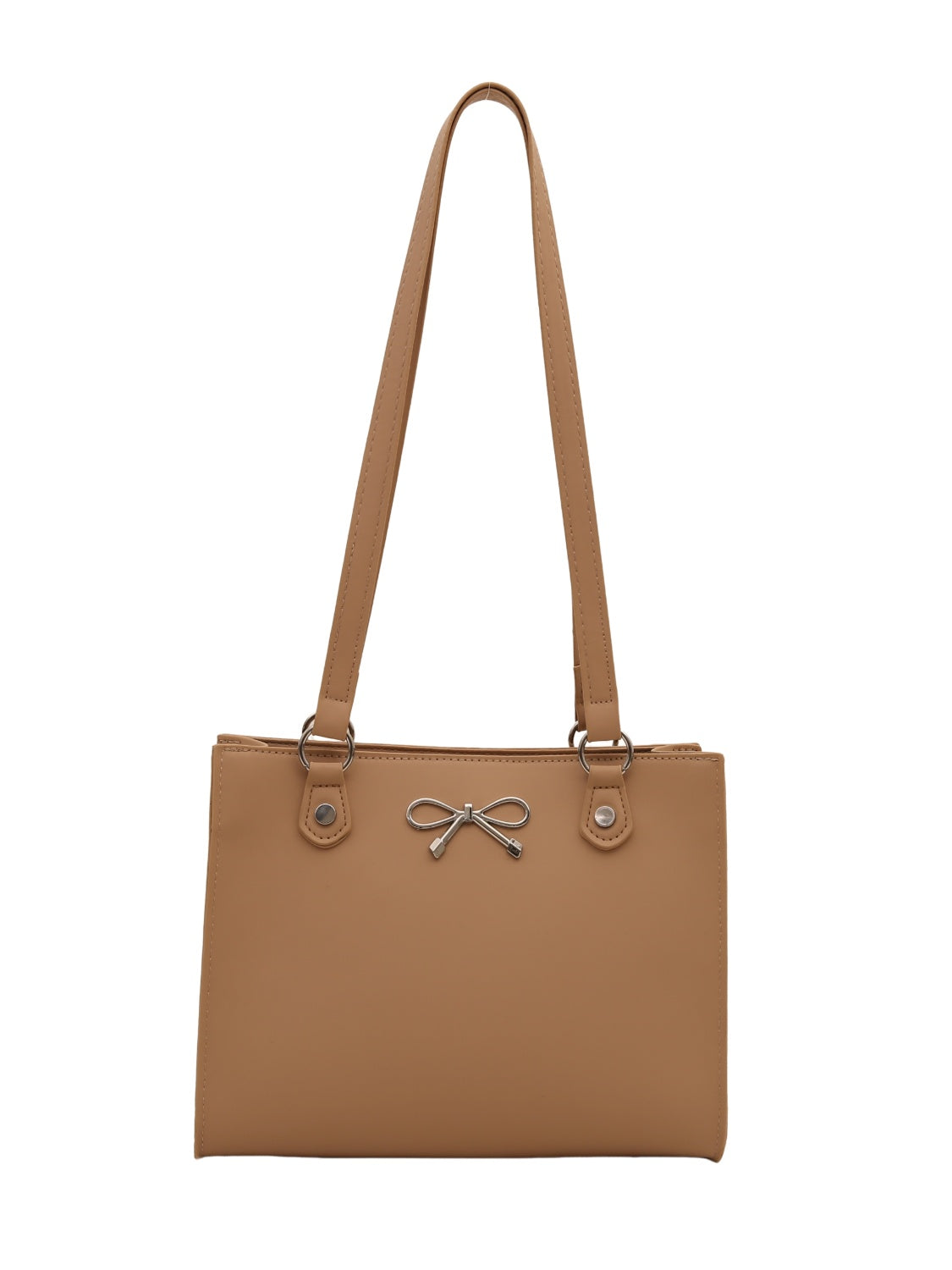 Bow PU Leather Shoulder Bag - MARIGOLD