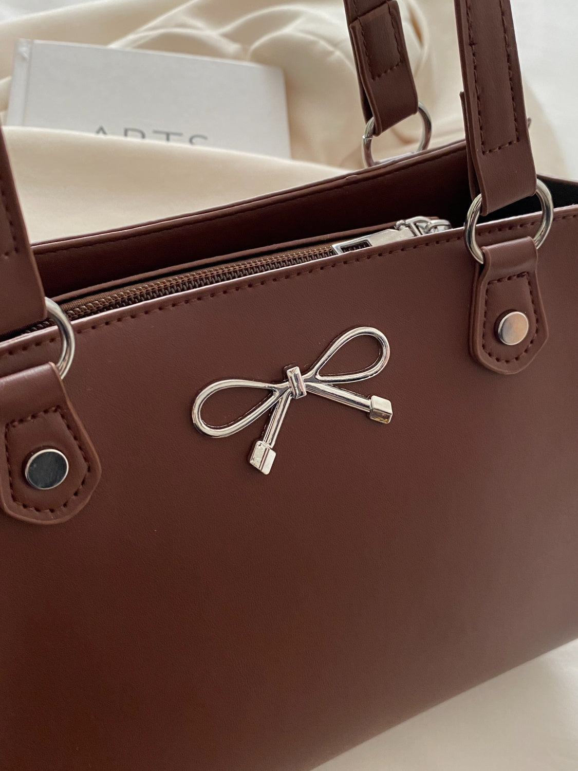 Bow PU Leather Shoulder Bag - MARIGOLD