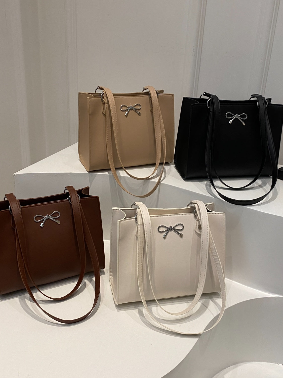 Bow PU Leather Shoulder Bag - MARIGOLD