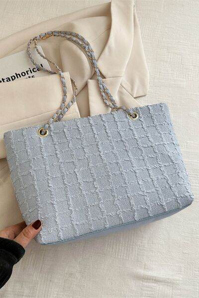 Polyester Texture Chain Tote bag - MARIGOLD