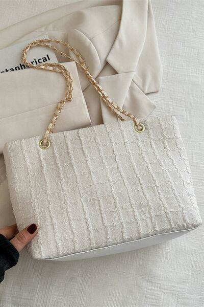 Polyester Texture Chain Tote bag - MARIGOLD