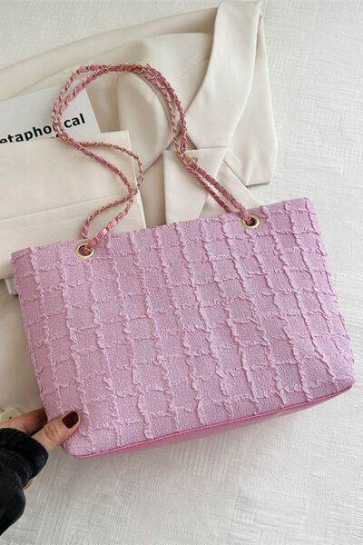 Polyester Texture Chain Tote bag - MARIGOLD