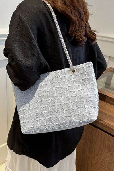 Polyester Texture Chain Tote bag - MARIGOLD