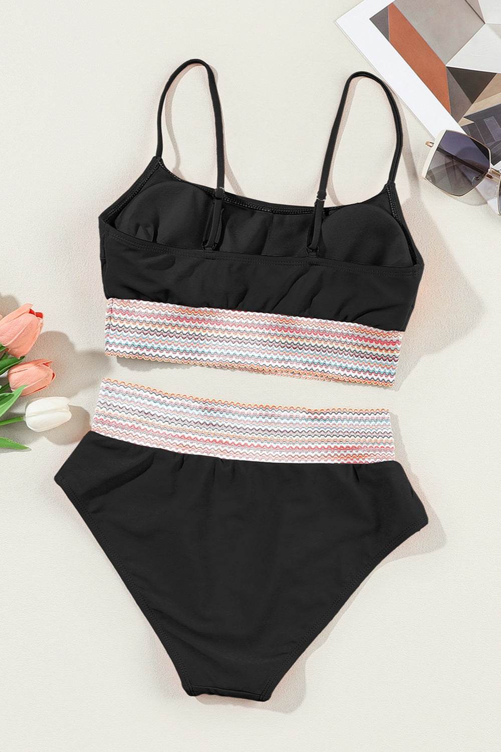 Scoop Neck Spaghetti Strap Two-Piece Swim Set - MARIGOLD