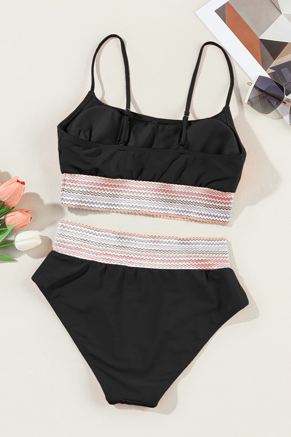 Scoop Neck Spaghetti Strap Two-Piece Swim Set - MARIGOLD