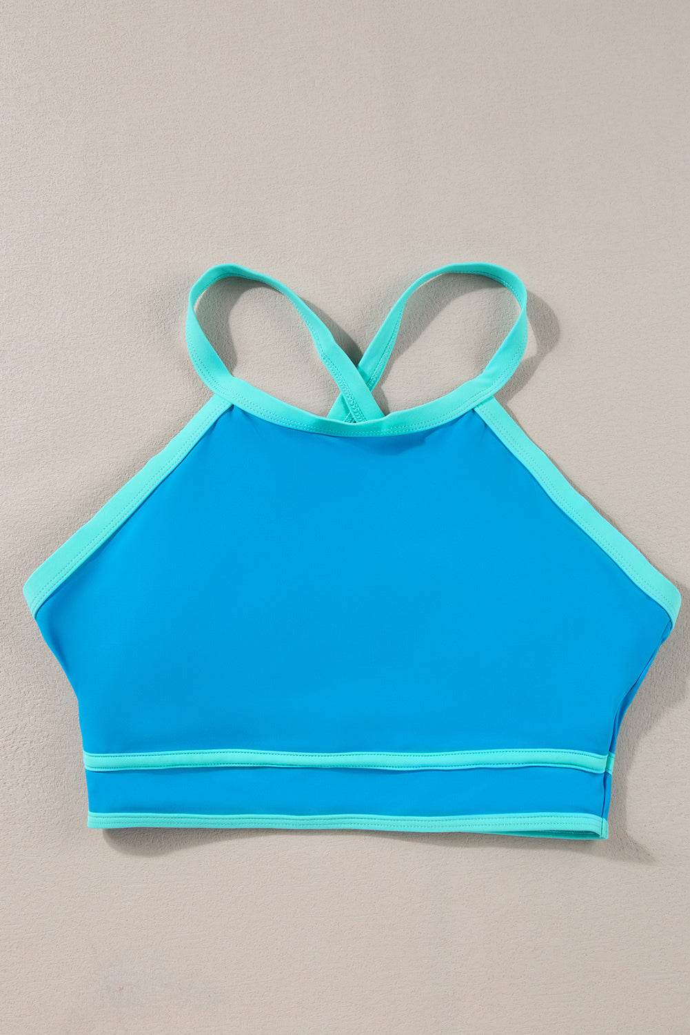 Crisscross Round Neck Two-Piece Swim Set - MARIGOLD