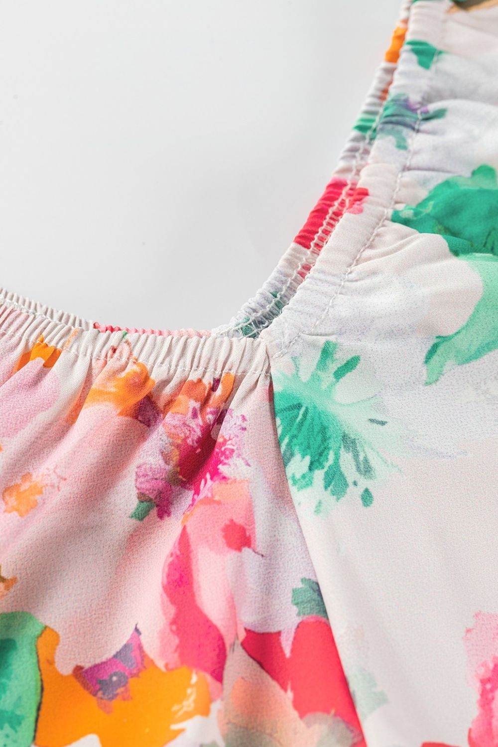 Floral Print Blouse with Angel Sleeves - MARIGOLD