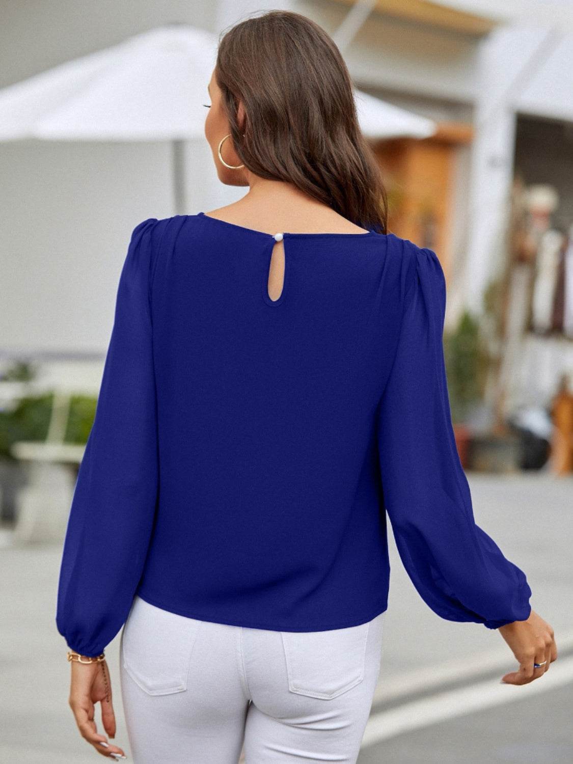 Classic Balloon Long Sleeve Blouse - MARIGOLD