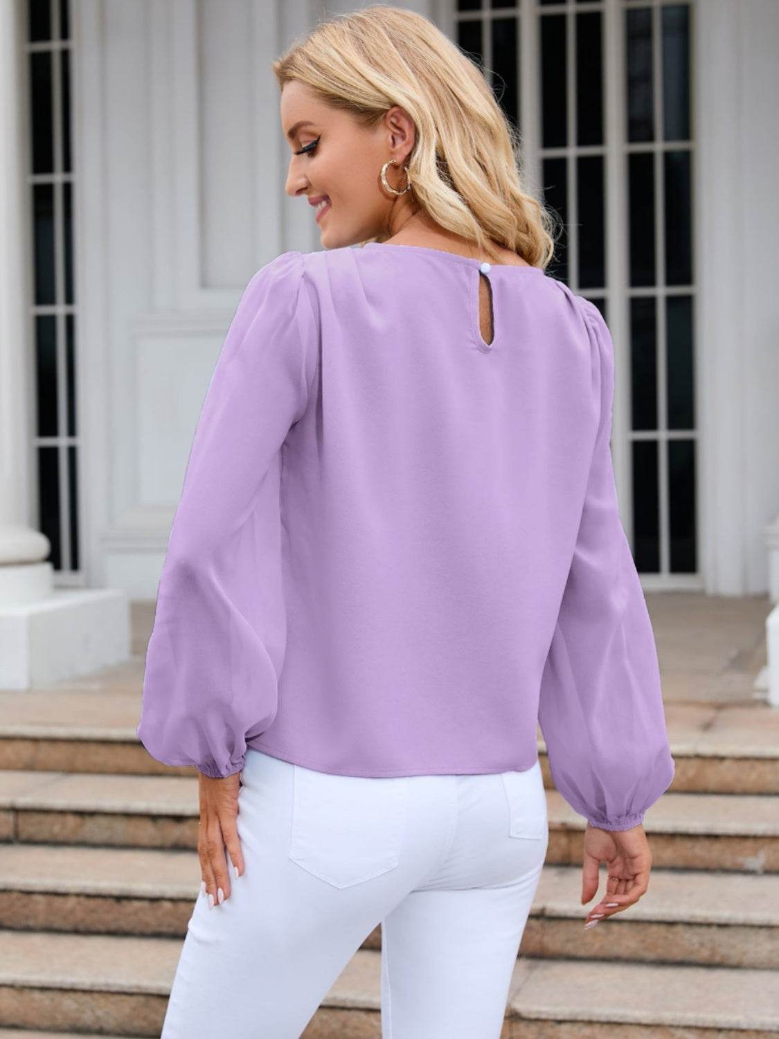 Classic Balloon Long Sleeve Blouse - MARIGOLD