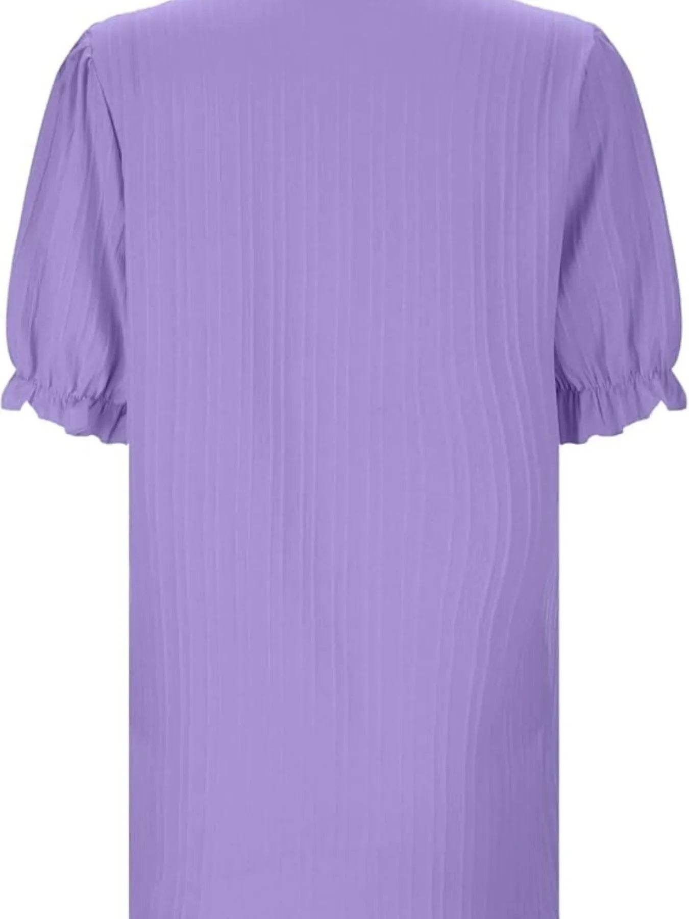Lace Detail V-Neck Blouse Plus Size - MARIGOLD