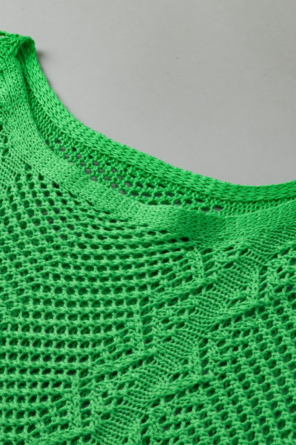 Scallop Edge Half Sleeve Pointelle Knit Top - MARIGOLD