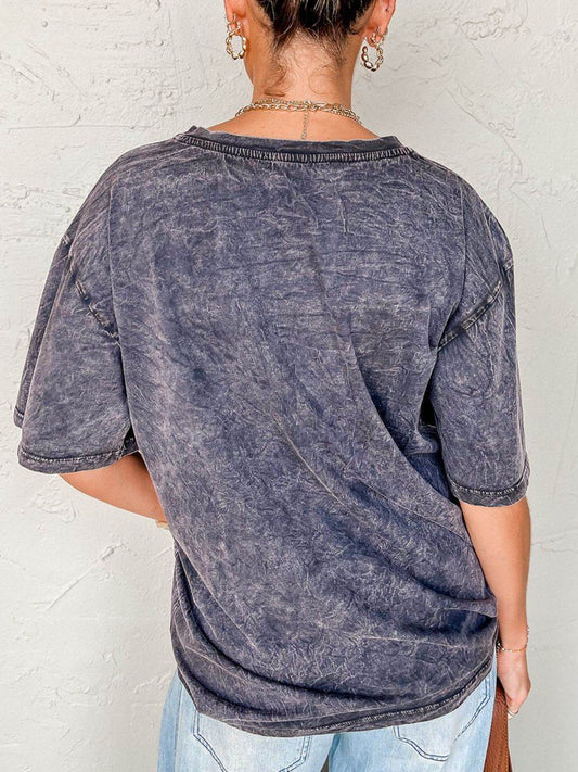 TEXAS Steer Head Graphic Mineral Wash Oversized T-Shirt - MARIGOLD