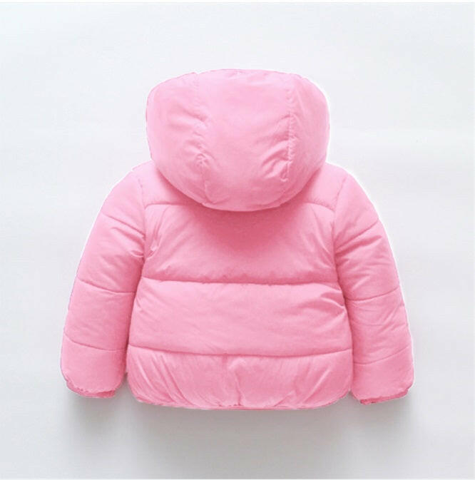 Kids' Pink Plush Teddy Lined Puffer Jacket - MARIGOLD