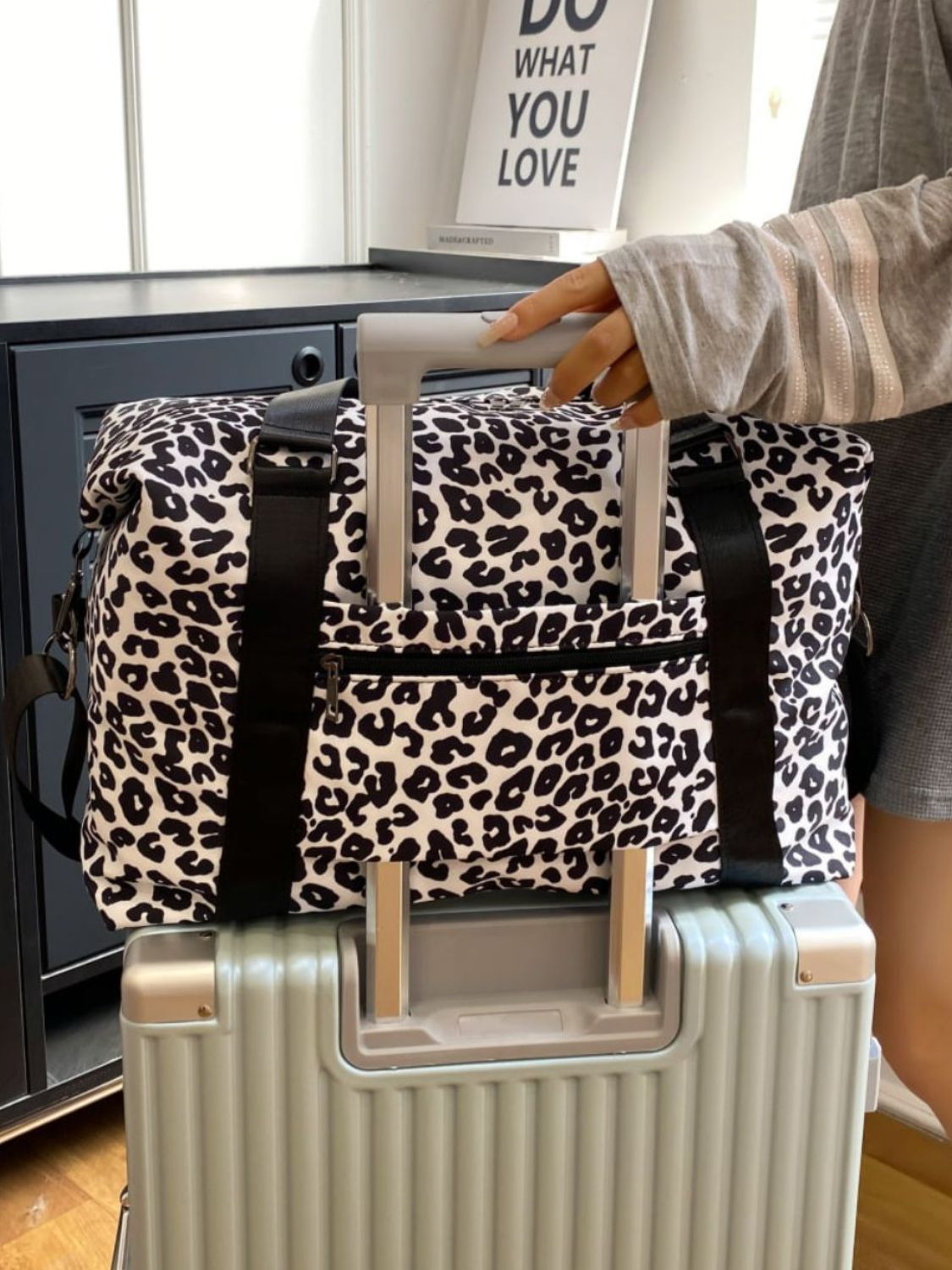 Oxford Cloth Leopard 2-Piece Bag Set - MARIGOLD