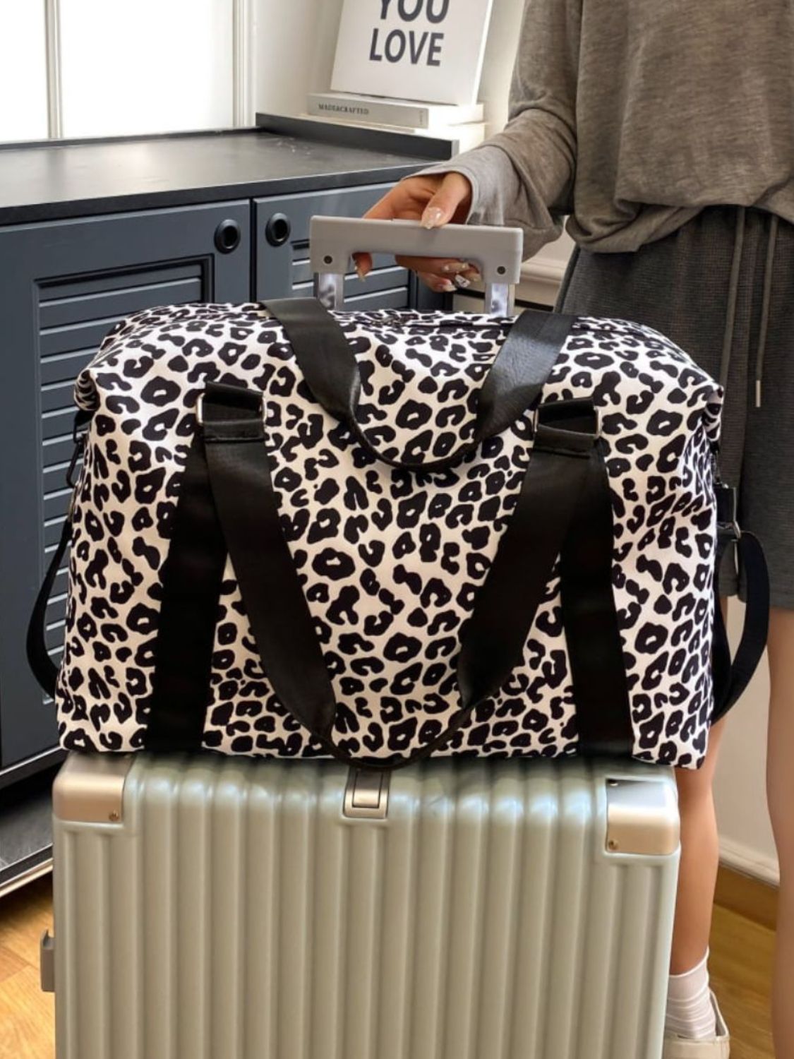 Oxford Cloth Leopard 2-Piece Bag Set - MARIGOLD