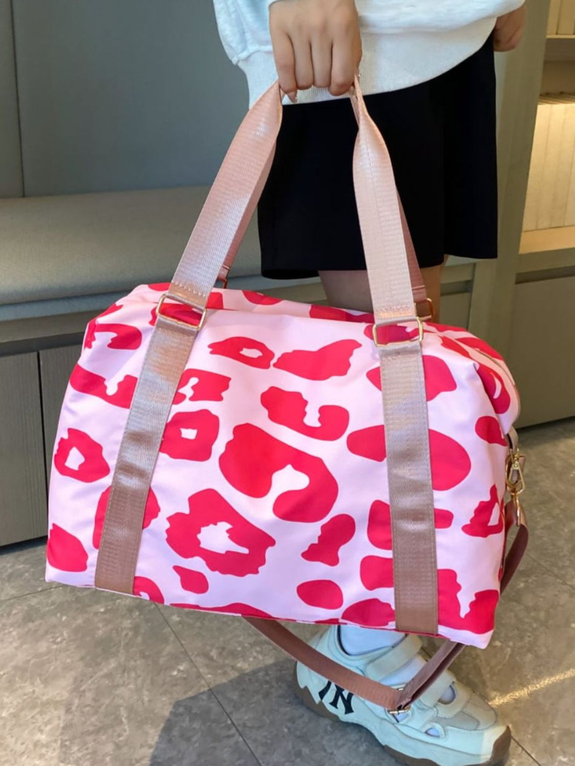 Oxford Cloth Leopard 2-Piece Bag Set - MARIGOLD