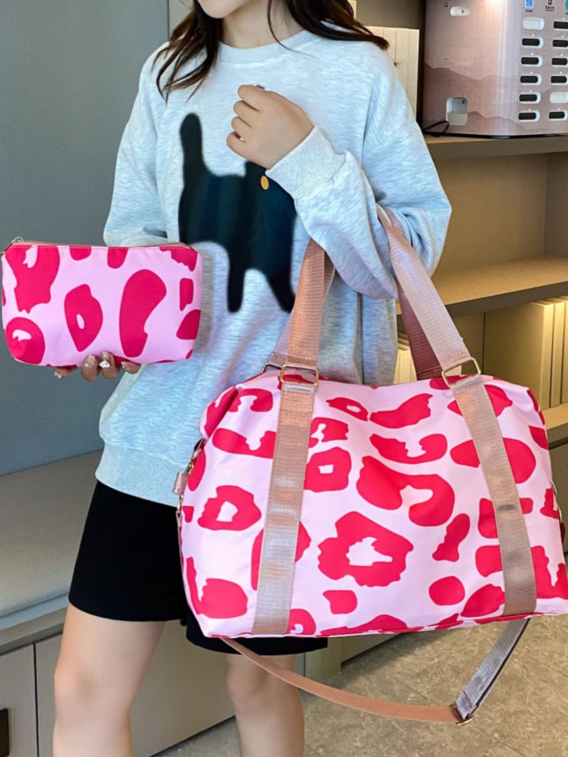 Oxford Cloth Leopard 2-Piece Bag Set - MARIGOLD