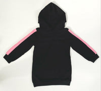 Girls hoodie top black pink gold love long hoodie top