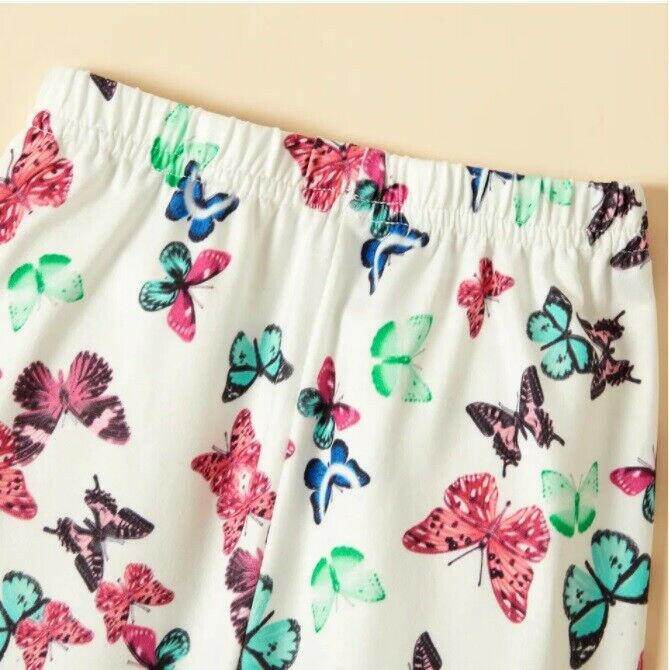 size 18-24m to 5-6 years new girls leggings colourful butterfly print leggings - MARIGOLD