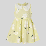 NEW Size 9-12 months Baby Girls Dress 100% Cotton Yellow Floral Baby Dress