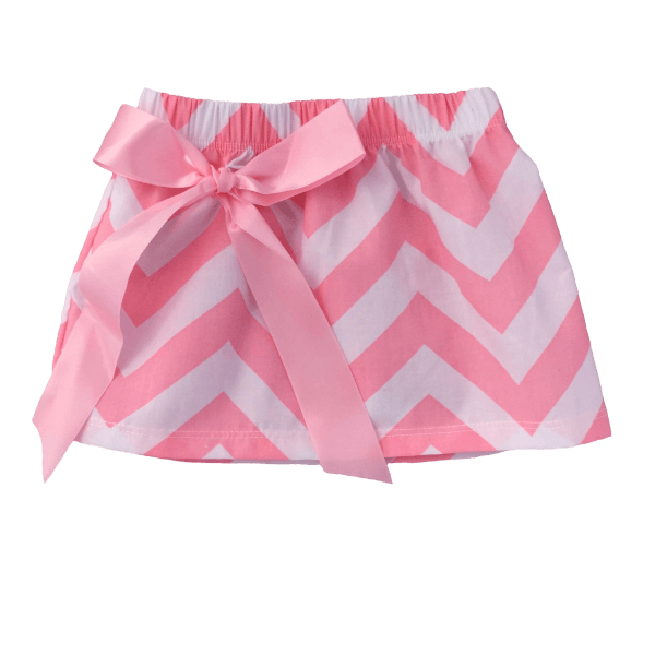 NEW Size 5 Years Petite Girls Skirt Girls Pink Chevron Miniskirt  with bow