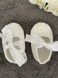 size 3-6 months 11cm White Lace Baby Shoes & x2 Baby Headband set Christening