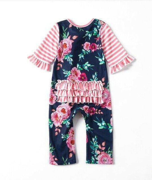 baby girls romper size 0-3 months pink floral ruffle baby girls romper- 1 left ! - MARIGOLD