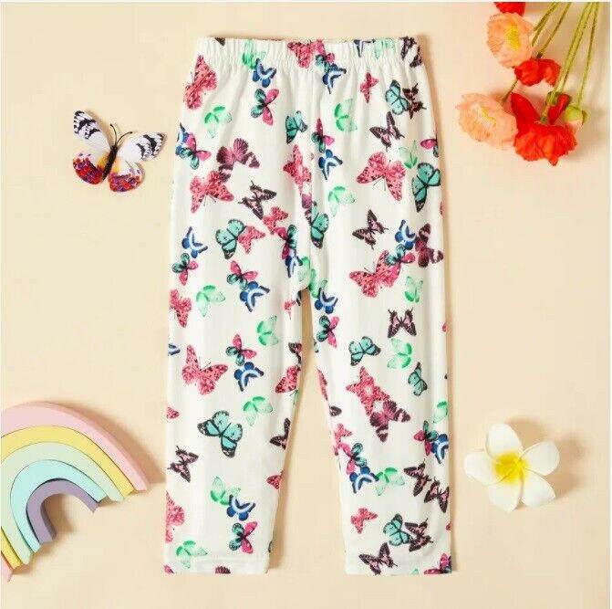 size 18-24m to 5-6 years new girls leggings colourful butterfly print leggings - MARIGOLD