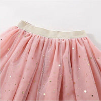 size 4-5y to 11-12 years new gold star & moon sprinkle pink tulle girls skirt