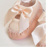 NEW Size 10.5cm Girls Baby Shoes 0-6 months Pink Ballet Style Bow Baby Shoes