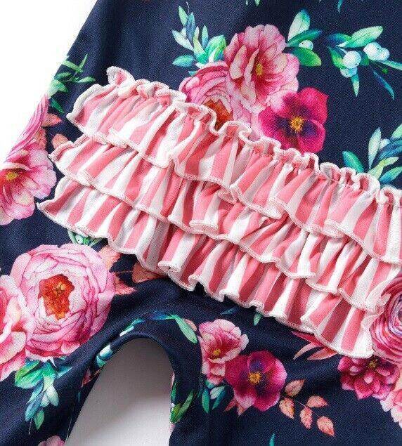 baby girls romper size 0-3 months pink floral ruffle baby girls romper- 1 left ! - MARIGOLD