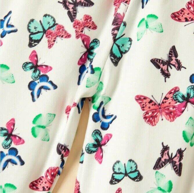 size 18-24m to 5-6 years new girls leggings colourful butterfly print leggings - MARIGOLD
