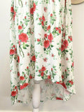 size 12 AUS new womens dress pink & white rose floral high-low tank dress