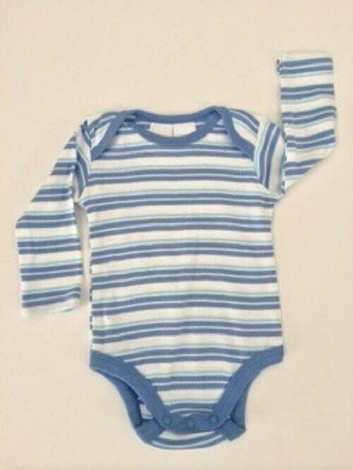 NEW Size 0-3 months Newborn Baby Boys Blue Stripe Bodysuit Romper Baby Clothes - MARIGOLD