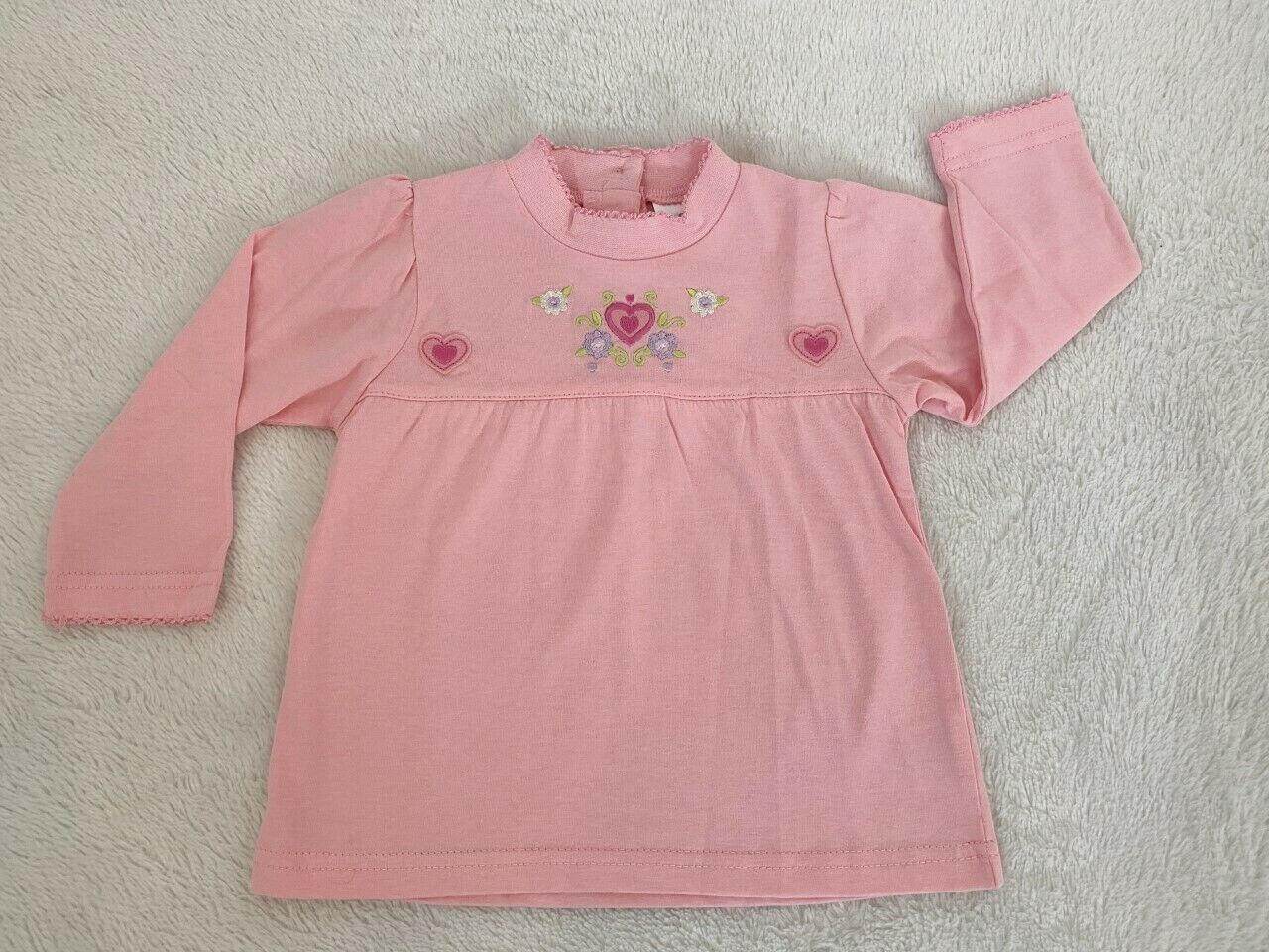 NEW Size 18 months Toddler Girls Top Pink Hearts & Flowers Long Sleeve Top - MARIGOLD