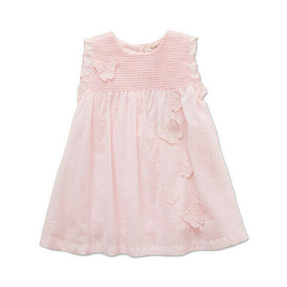 girls dress new size 12 months 100% Cotton butterfly pink baby girls dress - MARIGOLD