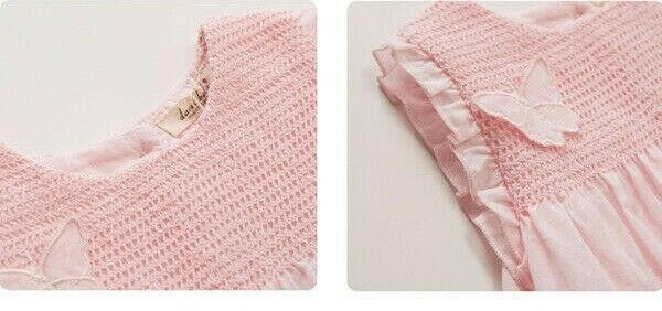 girls dress new size 12 months 100% Cotton butterfly pink baby girls dress - MARIGOLD