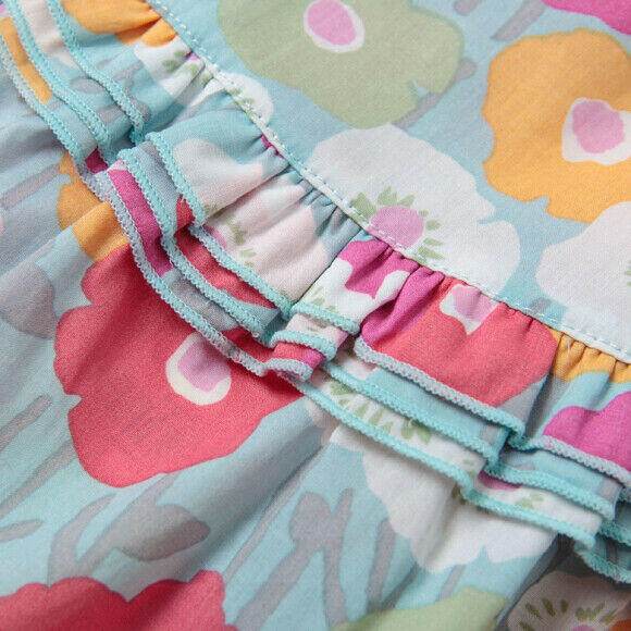 girls dress size 24 months cotton blue floral flutter sleeve baby girls dress - MARIGOLD