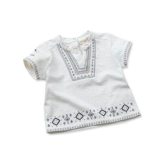 Boys Shirt Size 4 years New White Short Sleeve Cotton Boys Shirt - MARIGOLD