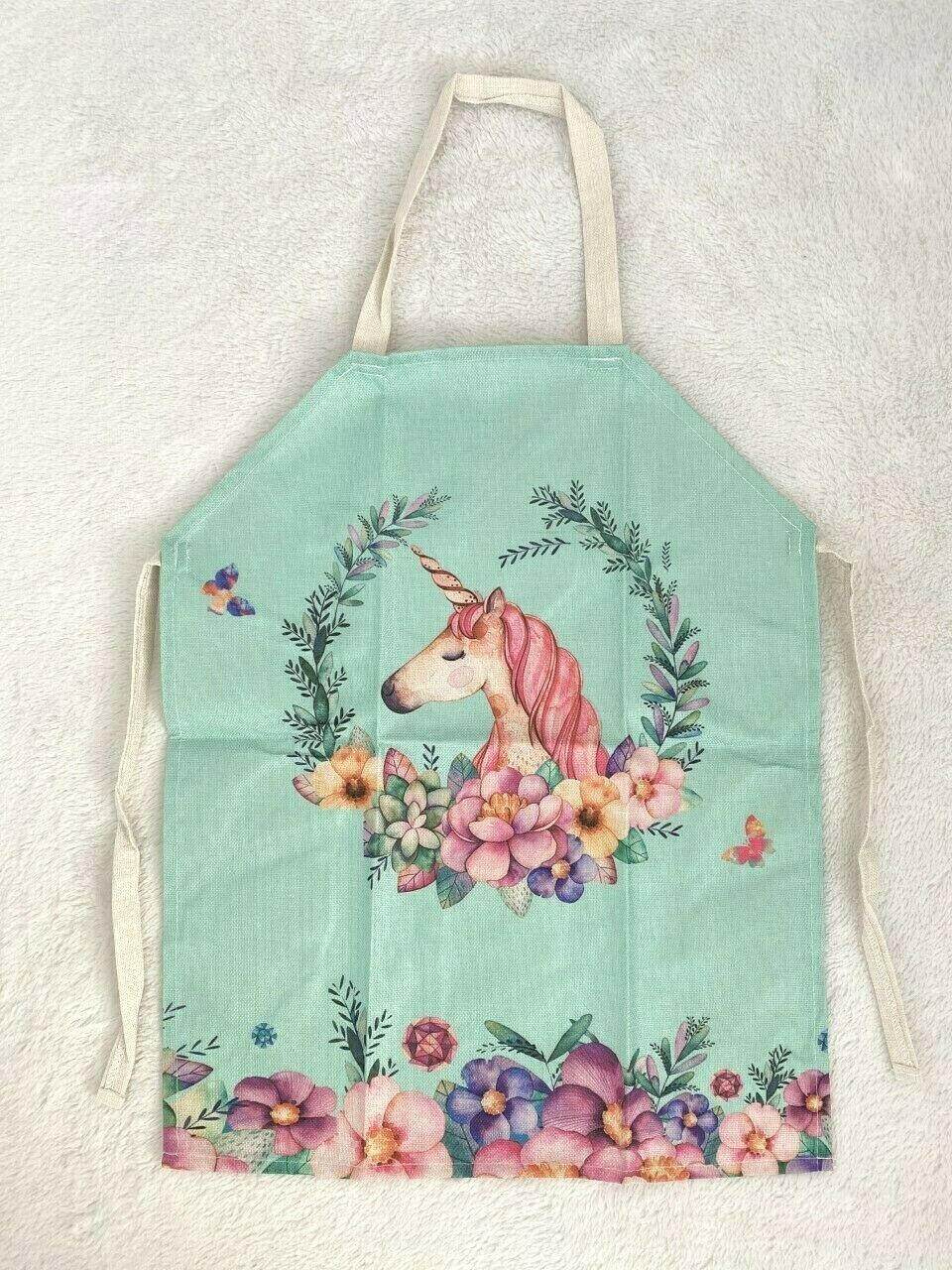 Flower Unicorn Kids Cooking and Art Apron - MARIGOLD
