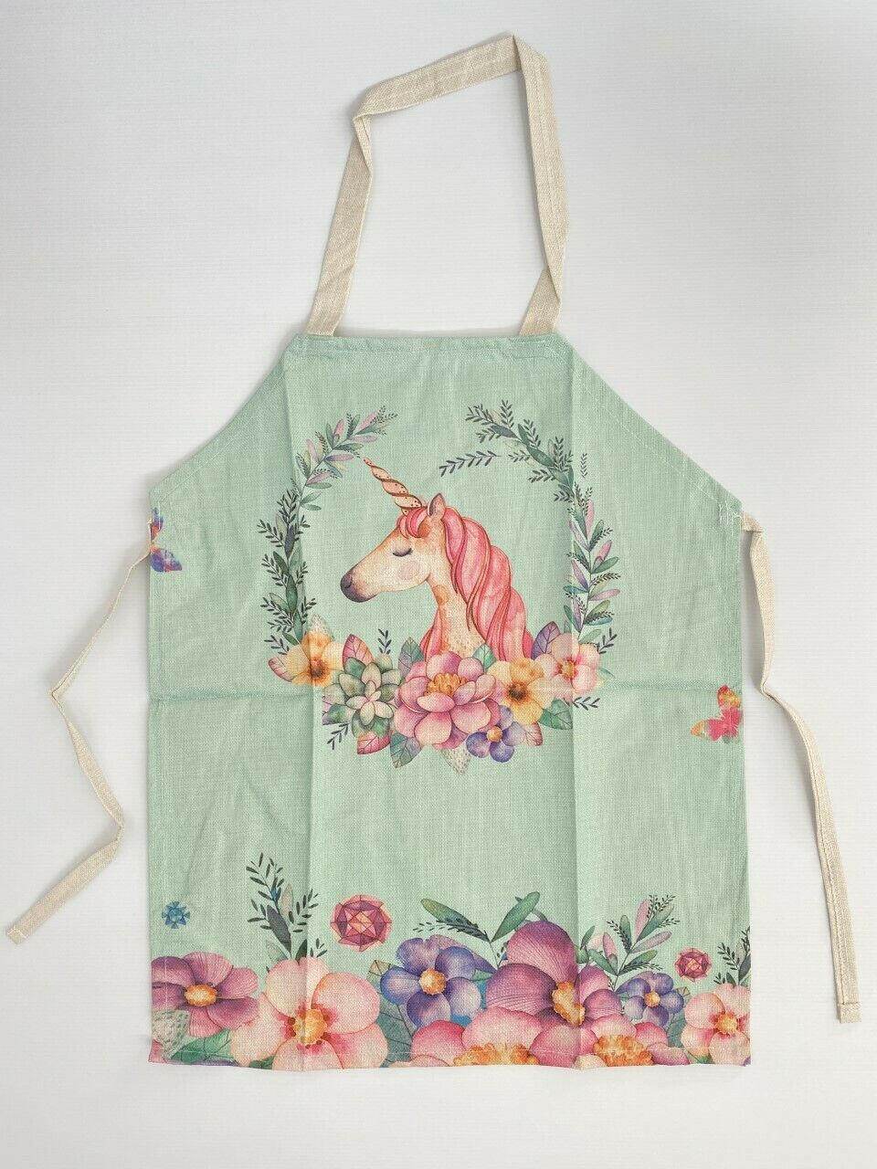 Flower Unicorn Kids Cooking and Art Apron - MARIGOLD