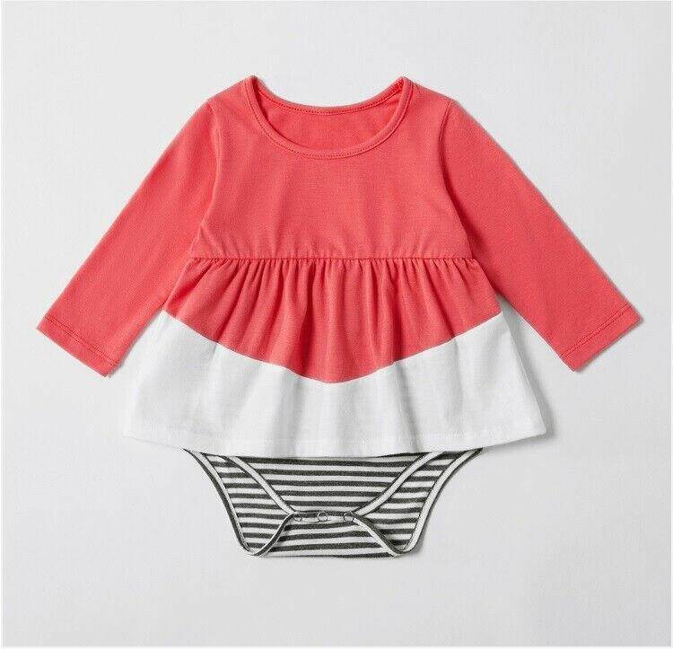 Red and White Baby Dress and Headband Set - MARIGOLD