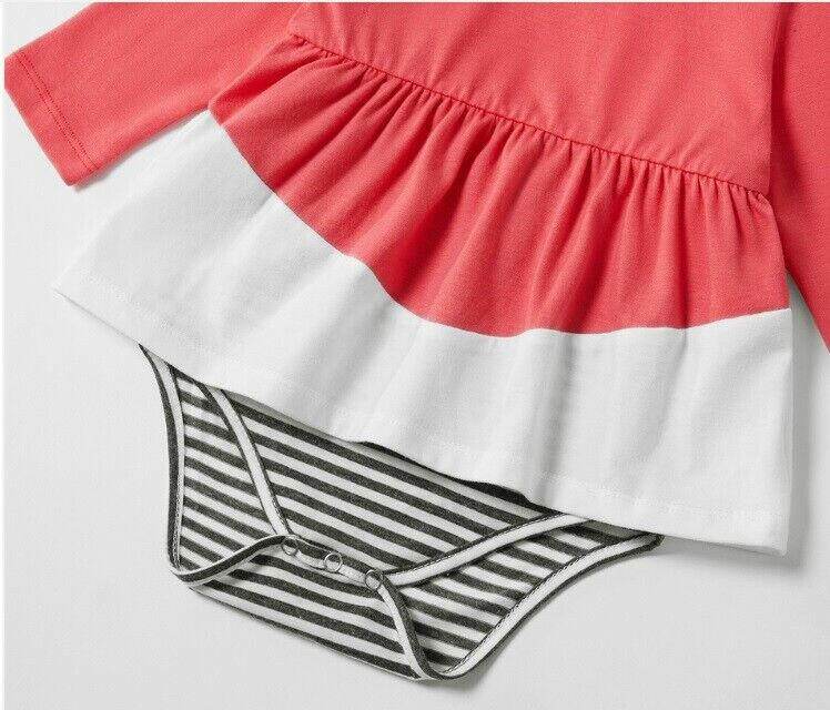 Red and White Baby Dress and Headband Set - MARIGOLD